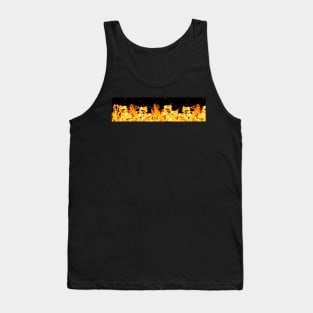 Wall of fire on black background Tank Top